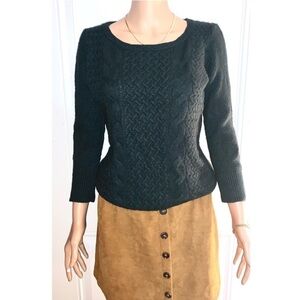 Loft Women’s Hunter green Cable Knit Sweater Small